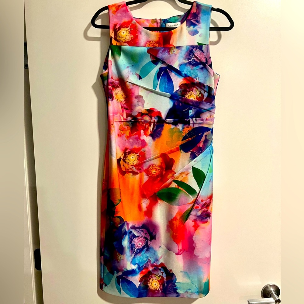 Multicolor flowered Calvin Klein Dress